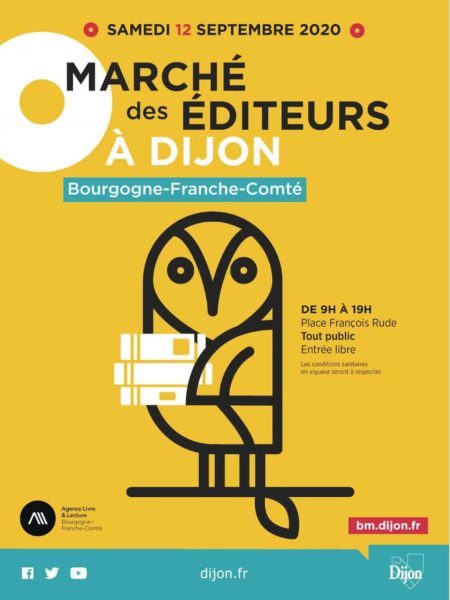 Affiche du Marché des éditeurs de Bourgogne-Franche-Comté 2020 - M2 Métiers du livre Dijon